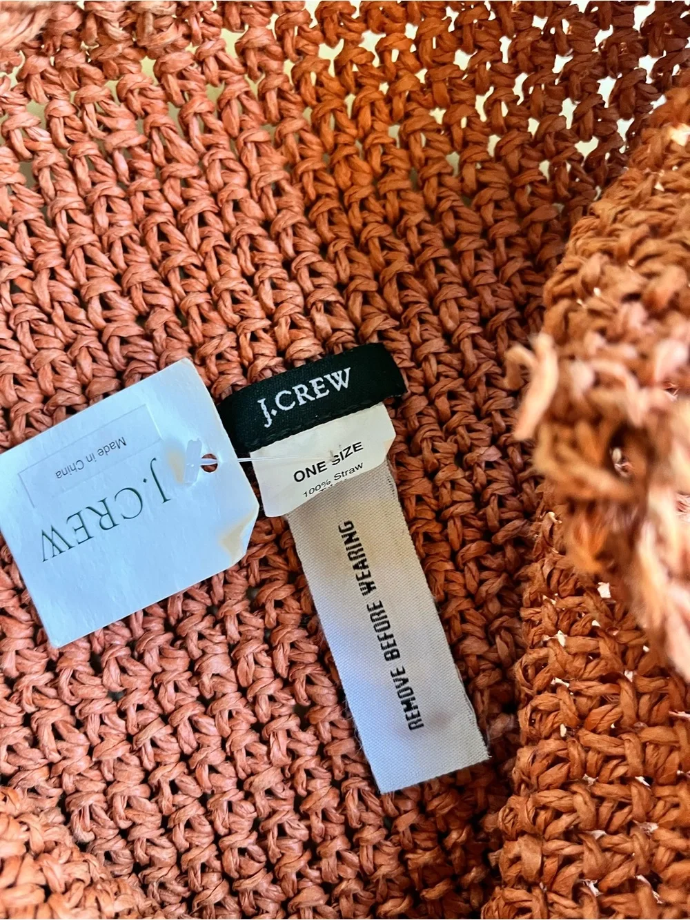 J. Crew Rust Crochet Knit Shoulder Tote